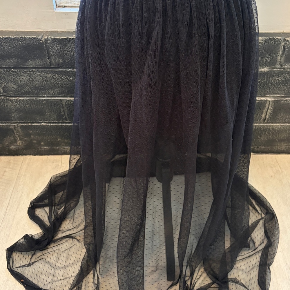 Bailey 44 high low black mini skirt w/full lace size s